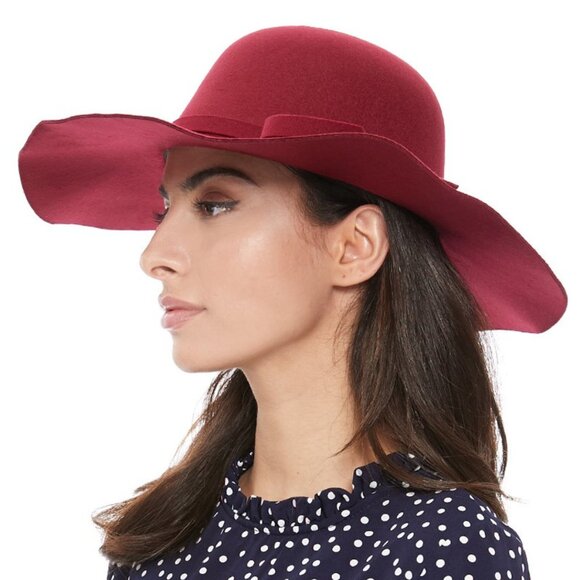 Hat Floppy Dressy W/ Bow Knot- Cabernet/ Burgundy/ Maroon - NWT - Picture 5 of 11